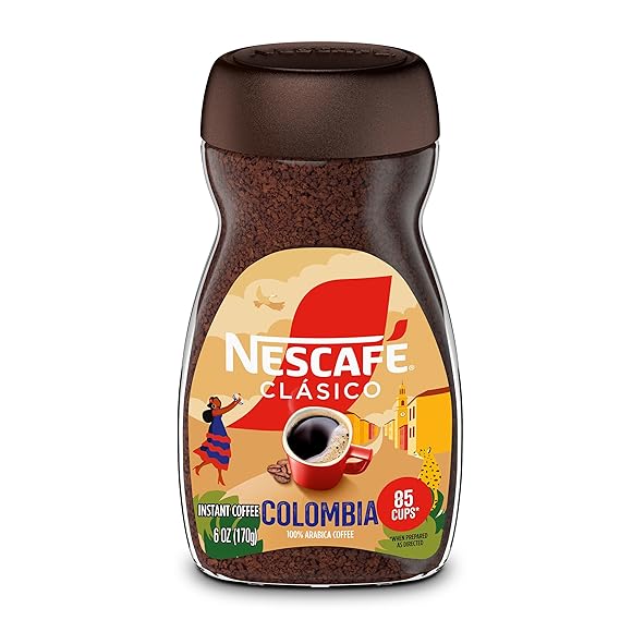 NESCAFE Clasico Colombia Origin Instant Coffee, 6 oz Jar