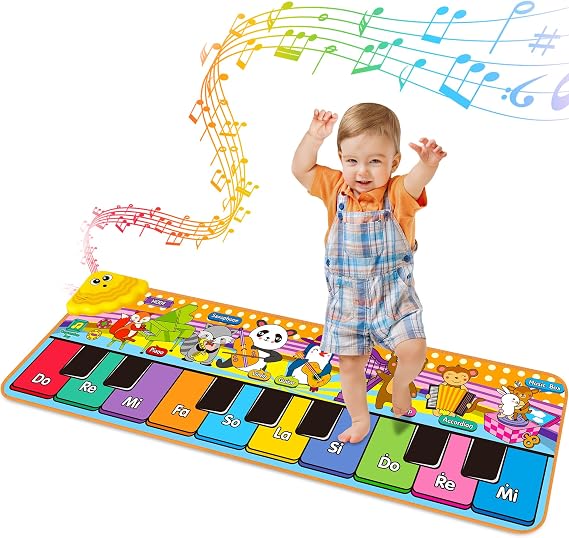 Kids Floor Piano Mat, Musical Keyboard Playmat for Kids Aged 1 2 3+ | Animal Touch Floor Piano Mat, 25 Music Sounds Dancing Play Mat, Ideal Sensory & Early Learning Gift Sensory Educational Toys