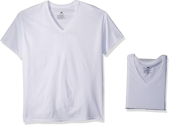 Hanes Mens Undershirt Pack, V-Neck Cotton Undershirts, Moisture-Wicking Undershirts, Odor-Control V-Neck Tees, Multipack