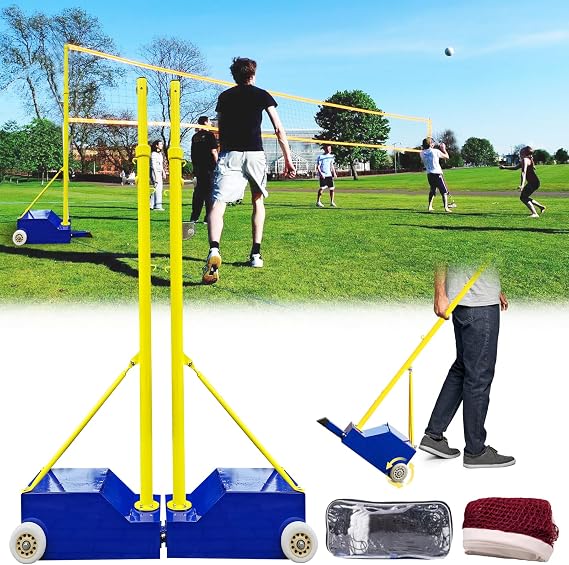 Volleyball Poles for Backyard,Heavy Duty Volleyball Poles with Nets with Adjustable Heights 5-7FT, Indoor& Outdoor Volleyball Nets Poles with Stable Base for Adults Youth School