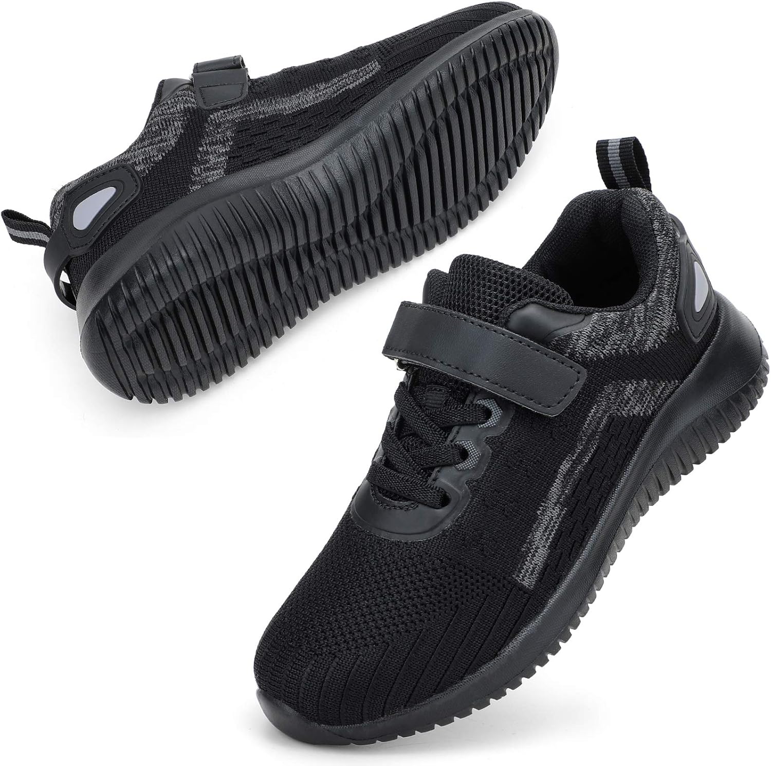 STQ Kids Trainers Hook-Loop Boys Sports Running Shoes for School Outdoor Casual