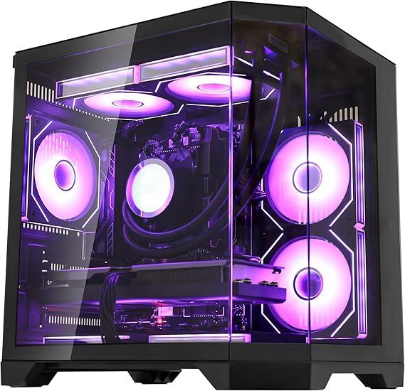 Ocean of Stars AI Gaming PC - AMD Ryzen 5 7600 6-Core 3.8 GHz -RTX 5060 8GB -16GB DDR5 RAM -1TB PCIe SSD - 850W PSU -240mm AIO & ARGB Software - Windows 11 Desktop Computer-Black