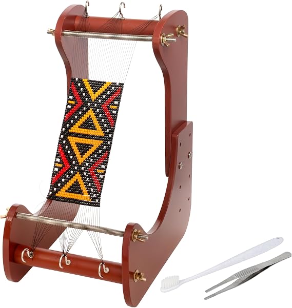 The Beadsmith Original ComfortLoom, Adjustable Standing Bead Loom | 4 Length Settings, Ergonomic Angled Design, Work Area 7.5 to 10.5, Jewelry Making Kit, Patent Pending