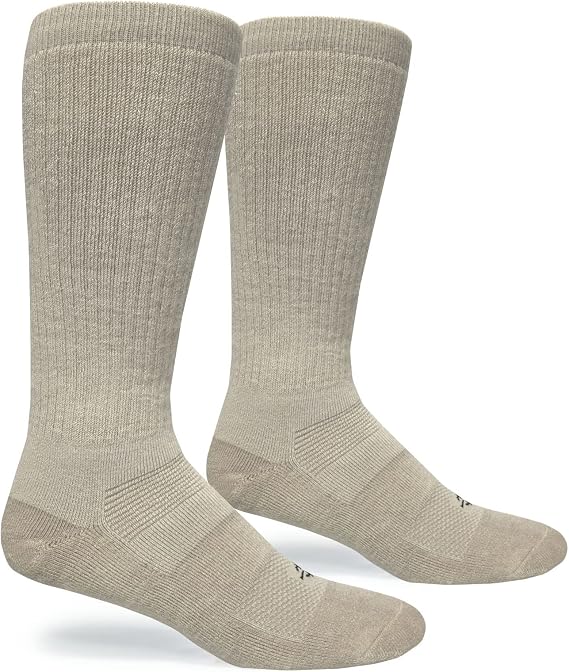 Covert Threads Desert Boot Socks for Men - Long Military Boot Sock - Thick Wool Mens Work Sock
