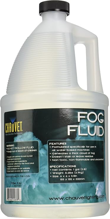 CHAUVET DJ FJ-U Fog Fluid, 1 Gallon, CLEAR 1-Gallon (Packaging May Vary)