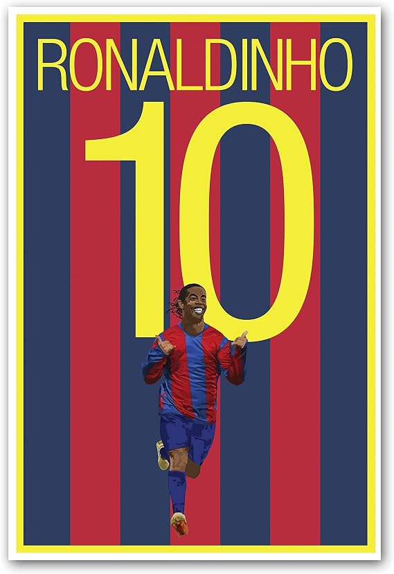 Graphics 17 Ronaldinho Poster - Barcelona Soccer Poster - Unframed Football Print - Soccer Decoration