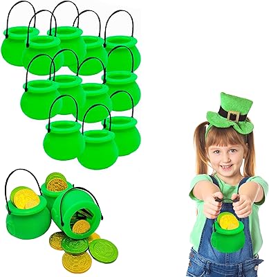 Green Candy Cauldron Kettles, Party Decoration Supplies, St. Patricks, 3 Inches 12-Pack