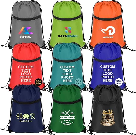 Custom Drawstring Backpacks Bags 100/200Pack Personalized with Logo