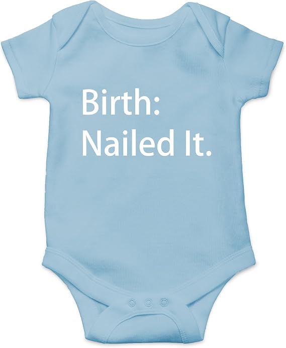 Crazy Bros Tee's Birth: Nailed It - Success in New Baby's Arrival - Funny One-piece Infant Baby Bodysuit