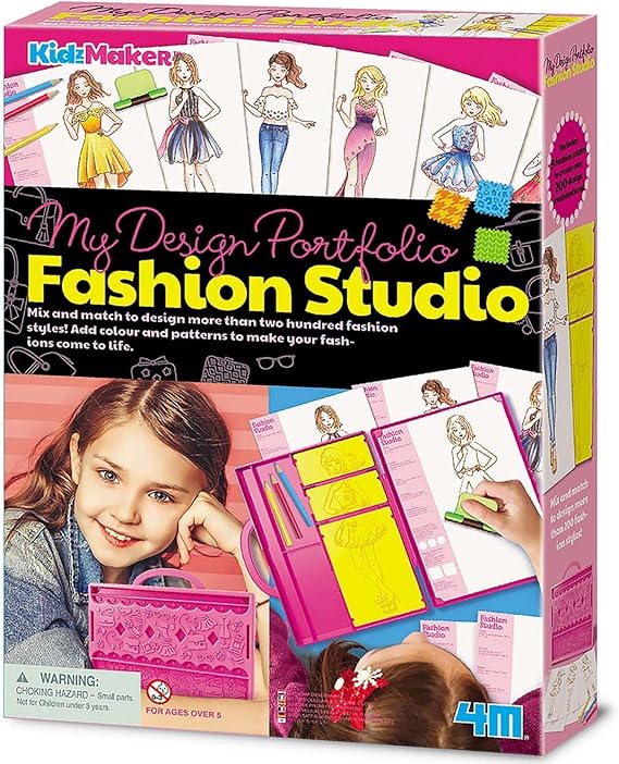 4M My Design Portfolio Fashion Studio, Clothes Designer Kit, 200+ Looks