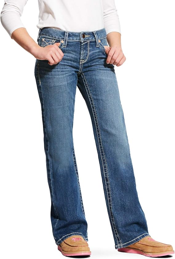 ARIAT Girls Real Bootcut Whipstitch Jeans