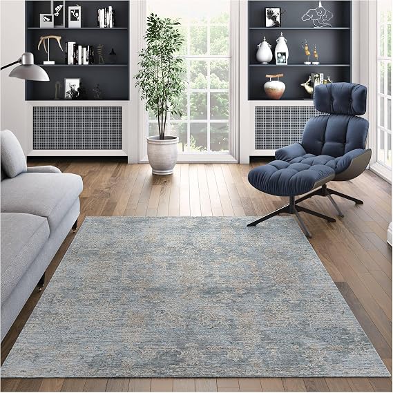 Couristan Couture Indoor Area Rug - Renaissance 2'7" x 12' Runner in Pewter Grey and Mode Beige, Abstract Design with Fringed Edges, Medium Pile Home Decor for Living Room, Bedroom, and Dining Room
