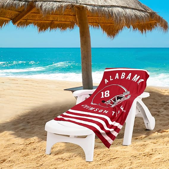 Northwest NCAA Stripes Beach Towel, 30" x 60" Alabama Crimson Tide