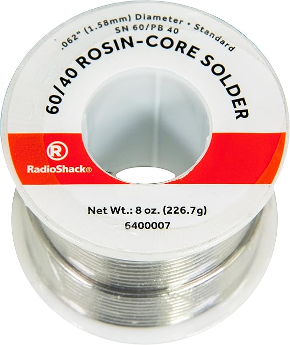 RadioShack SnPb 60/40 Rosin-Core Solder, 0.062" Diameter - 8.0 oz. Spool