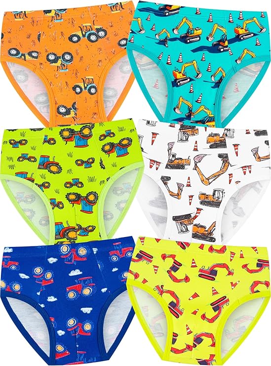 Boys Underwear, Soft Combed Cotton Breathable Tagless Briefs, 6-Pack, 2-12Y