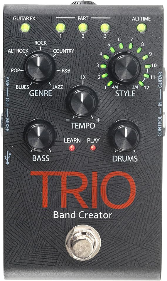 Digitech TRIO Electric Guitar Multi Effect, Band Creator Pedal, Power Supply Included