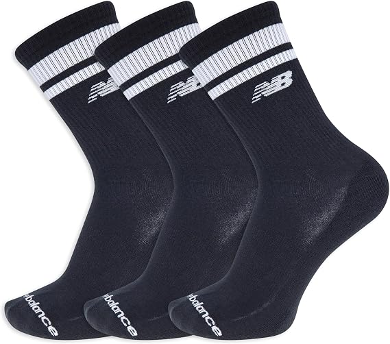 New Balance Unisex Adult Performance Mid Calf Running Socks - 3 Pairs - Breathable Strategic Cushioning