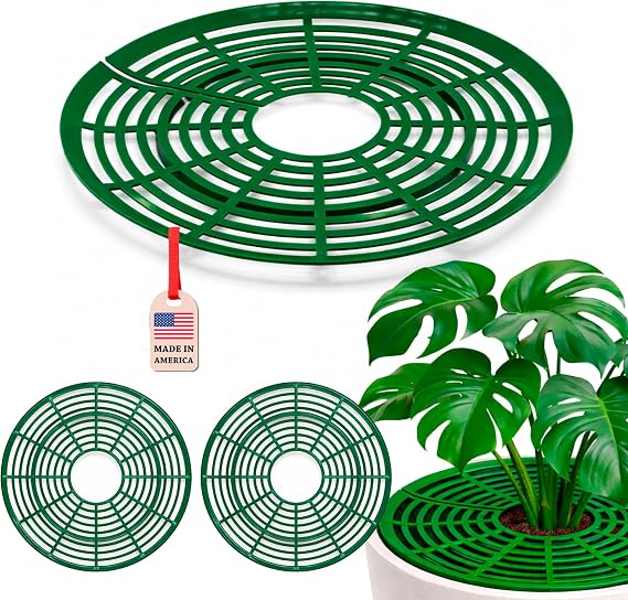 12 inch Plant Pot Cover | Soil Cover for Plants (One Piece Design) | 3 Pack | Dark Green | No Stakes or Assembly Needed | Perfect for Covering Plants from Animals | Made in USA