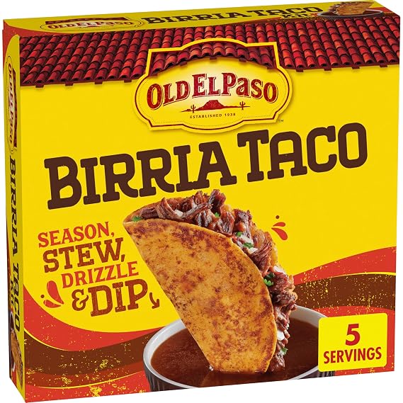 Old El Paso Birria Taco Kit with Seasoning, Sauce and Soft Tortillas, Easy Meal Prep, Makes 10 Tacos, 12.1 oz