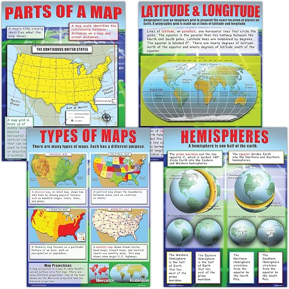 McDonald Publishing Basic Map Skills Poster Set (P222)
