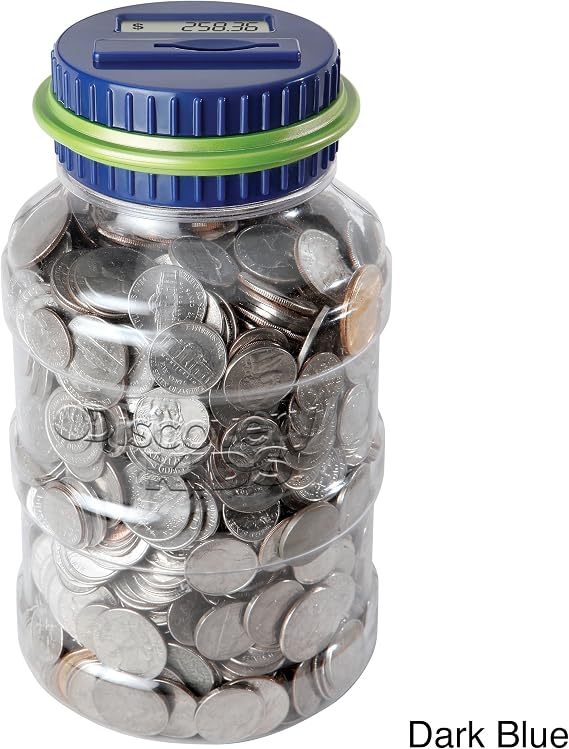 Discover Kids Coin-Counting Money Jar- Blue and Green