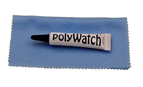 Polywatch Poly Watch Plastic Crystal Glass Polish &amp; Scratch Remover Repair Tool With Blue Cloth, Modern