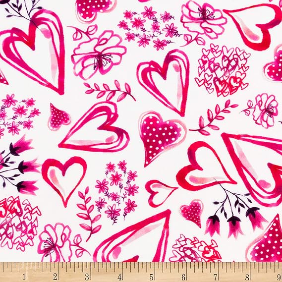 Shannon Studio Digital Minky Cuddle Love Me Fuchsia, Fabric by the Yard