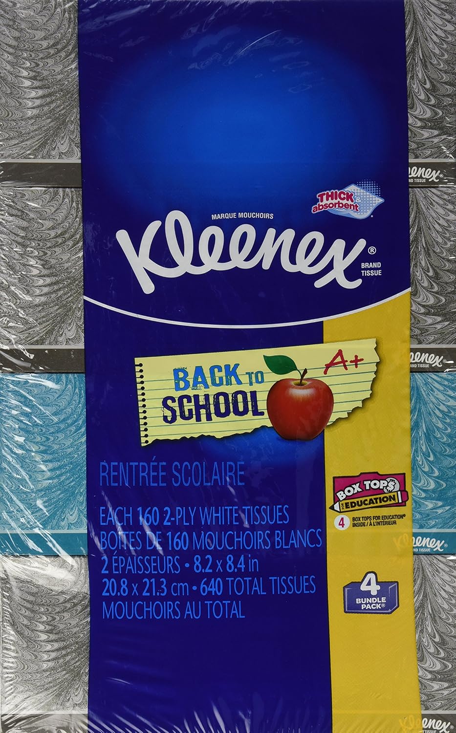 Kleenex Facial Tissue - 160 2-ply Box, 4 Pack Designs & Colors Will Vary