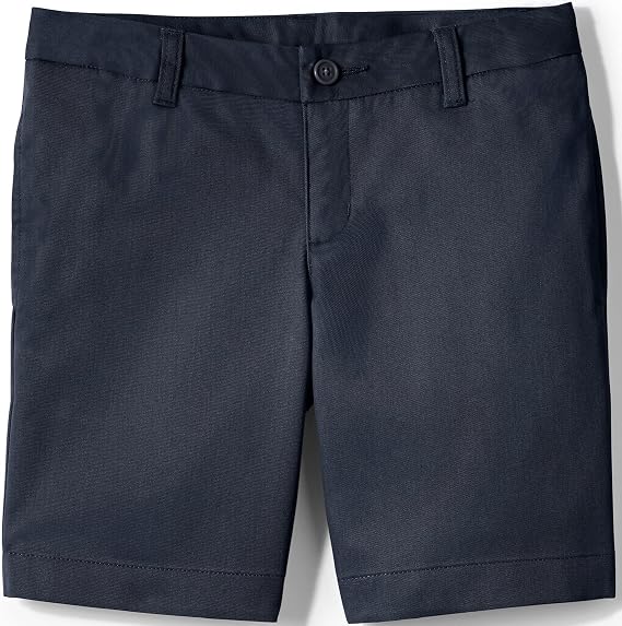 Lands' End Little Girls Slim Plain Front Blend Chino Shorts