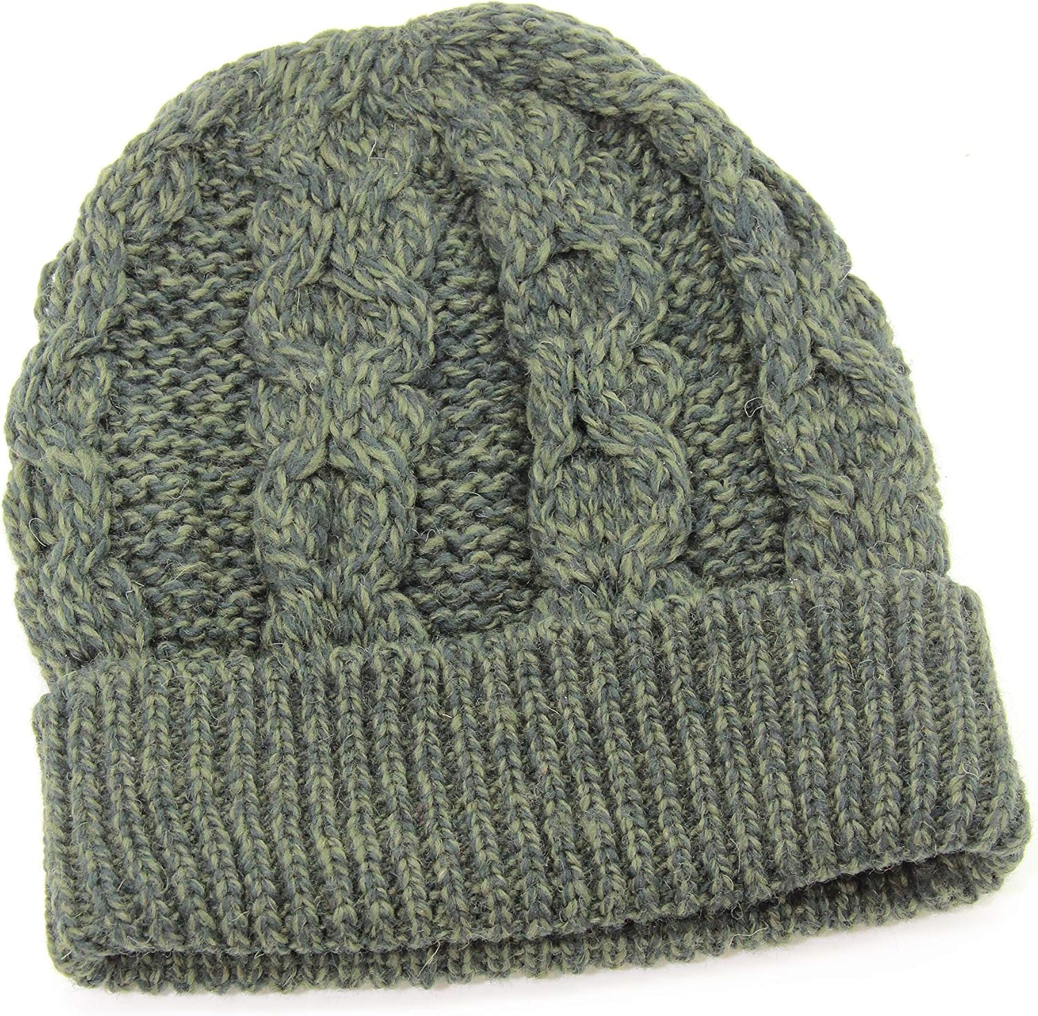 Aran Crafts One Size Irish Cable Knitted Honeycomb Hat (100% Merino Wool)