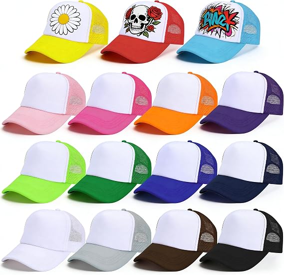 Joyclub 15 Pack Trucker Hats Bulk Adjustable Sublimation Hats Blank