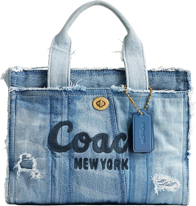 COACH 26" Upcycled Denim Cargo Tote