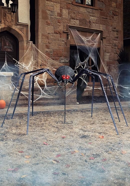 Fun Costumes Leggs the Giant Yard Spider Decoration, Arachnid Animatronic for Halloween, Haunted House, Porch Decor