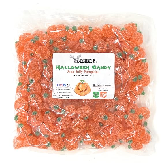 Sour Jelly Pumpkins, 2 Lbs, Autumn, Halloween, Fall Candy
