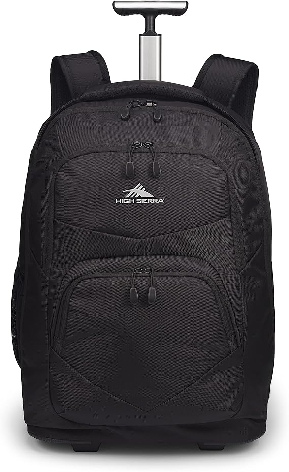 High Sierra Freewheel Pro Wheeled Backpack, Rolling Laptop Bag for Travel, Fits most 15 Laptops, 40L, Black