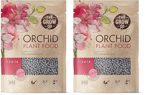 Orchid Plant Food (5 oz, 50+ Applications) - Bloom Booster Fertilizer Pellets for Orchids in Pots - Slow Release Nutrients for Healthy Flower & Reblooms (Pack of 2)
