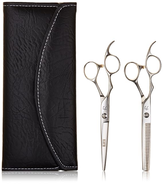 ShearsDirect Two Left Handed Cutting and Thinning Shears with 30 Teeth, 6.0 Inch, 4.1 Ounce