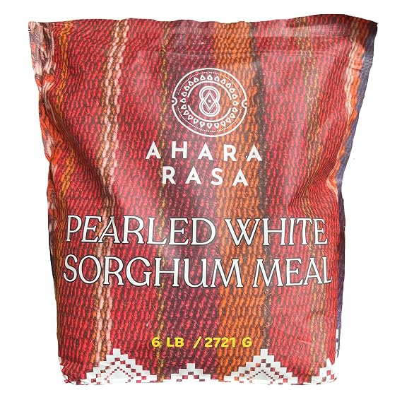 Pearled White Sorghum Meal 6 lb Gluten-Free Whole Grain Jowar Meal with Mild, Nutty Flavor for Baking, Cooking & Thickening