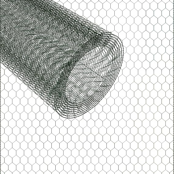 Chicken Wire Mesh Rabbit Animal Fence PVC Coated Garden Wire Mesh Netting Boundary Fencing - 60cm x 5m - 0.7mm Wire Diameter - for Netting Guard Barrier Block Rats Rodent