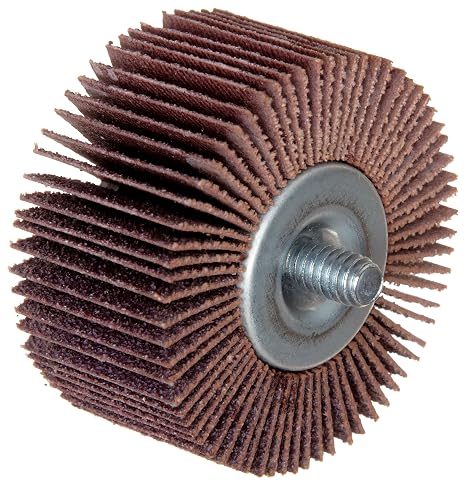 Merit High Performance Quick-Change Mini Grind-O-Flex Abrasive Flap Wheel, Threaded Shank, Ceramic Aluminum Oxide, 2-1/2" Dia., 1" Face Width, Grit 120, 20000 Max RPM (Pack of 10)