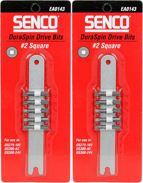 Senco EA0143 #2 Sq 1" Duraspin Drive Bits (2 Pk) | DS202 | DS300 | Collated Fastening | Auto-Feed Systems | Drywall Installation
