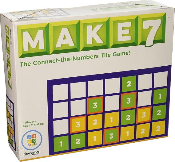 Make 7 - The Connect-The-Numbers Tile Game by Pressman Multi Color, 5"