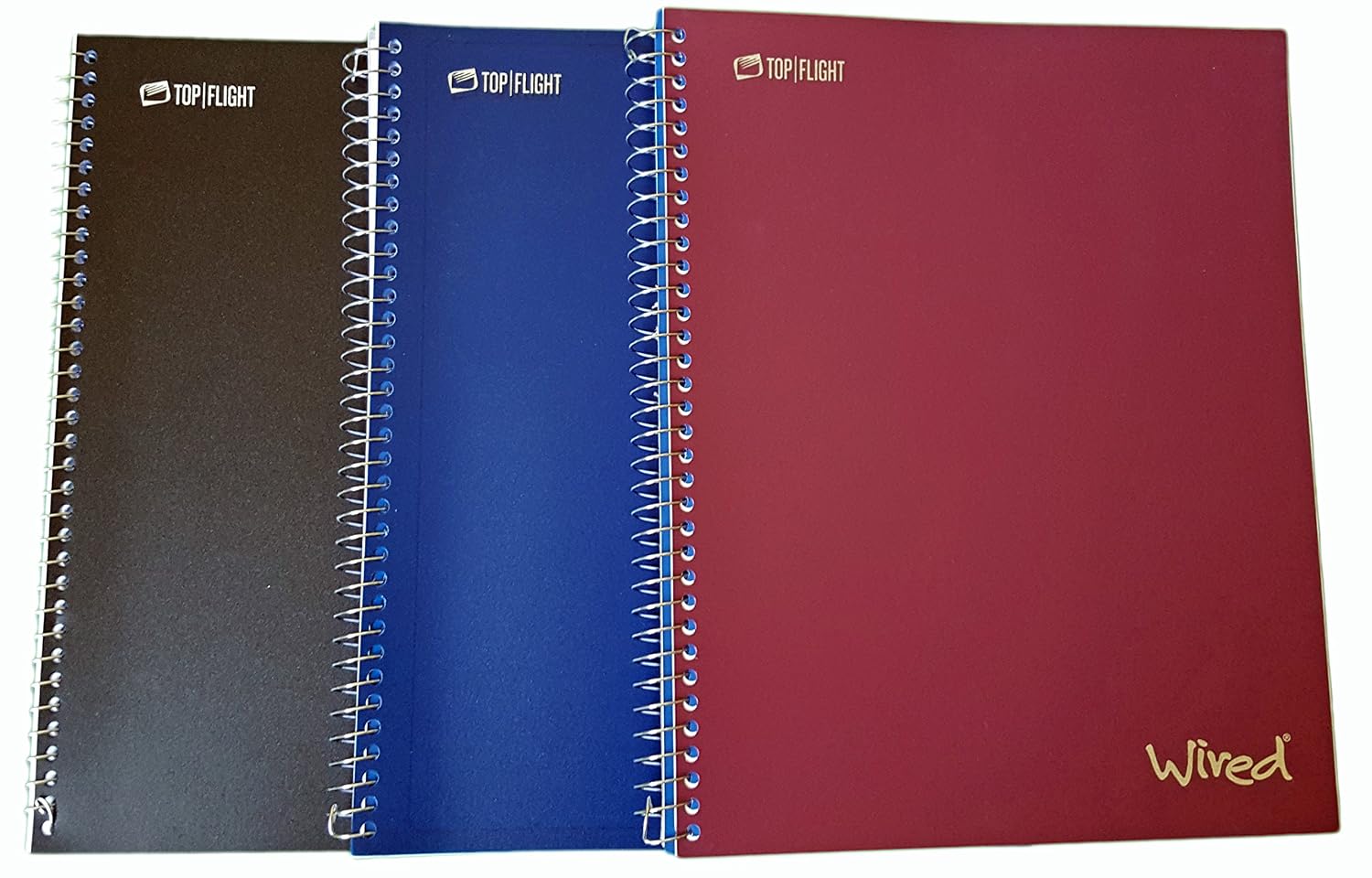 Top Flight Wired 3-Subject Wirebound Notebook Pack of 3 Office Product