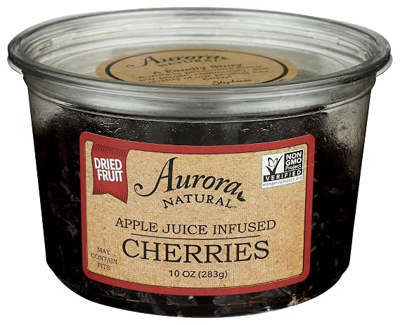 Aurora Natural Products Apple Juice Infused Cherries, 10 Ounce