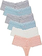 Barbra Lingerie Thongs Underwear for Women 6 Pack Lace Sexy female thong Panties