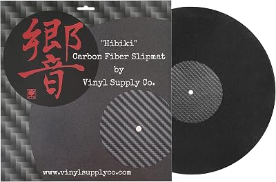 Hibiki Carbon Fiber Slipmat by Vinyl Supply Co. - Carbon Fiber Record Mat For Turntables - Premium Grade Record Player Mat - Anti-Static, Vibration Dampening, Improved Sound