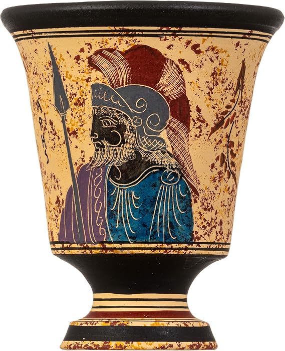 Pythagoras Cup of Justice Pythagorean Fair Mug Ancient Greek God Ares Hand Painted Ceramic