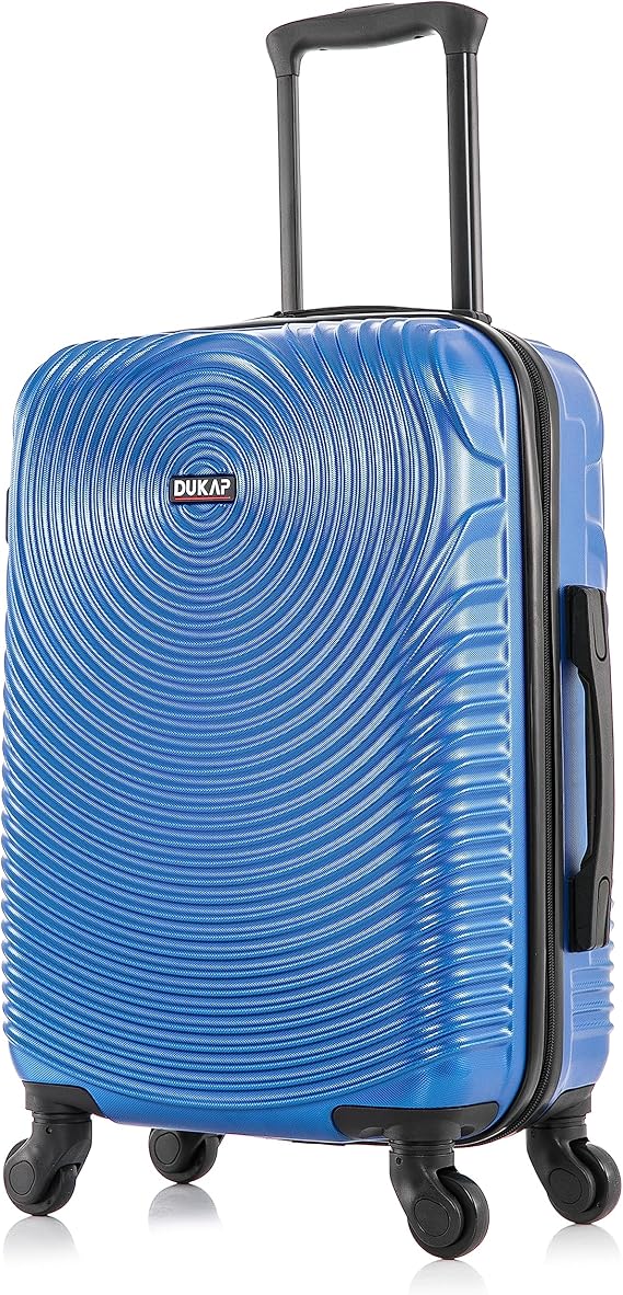 DUKAP INCEPTION Luggage with Spinner Wheels | Durable Lightweight Hardshell Suitcase, Travel Bag with Handle and Trolley, 20-Inch Carry On Small Luggage | Blue