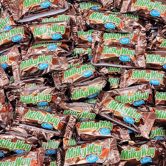 Milky Way Fun Size Chocolate Candy Bars 2 lb Bulk Pack Individually Wrapped Chocolate Candy Ideal for Parties Sharing and Snacking