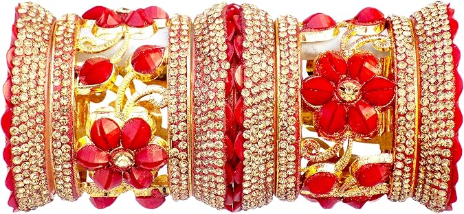 JD'Z COLLECTION Indian Bangles Set for Women Costume Matching Beautiful Bangle Bracelet Traditional Wear Bangles Set